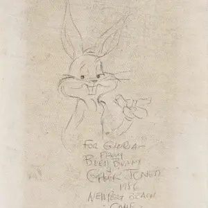 Chuck Jones Bugs Bunny Signed Original Sketch