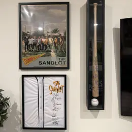 The Sandlot Cast Signed Bat, Ball, Jersey