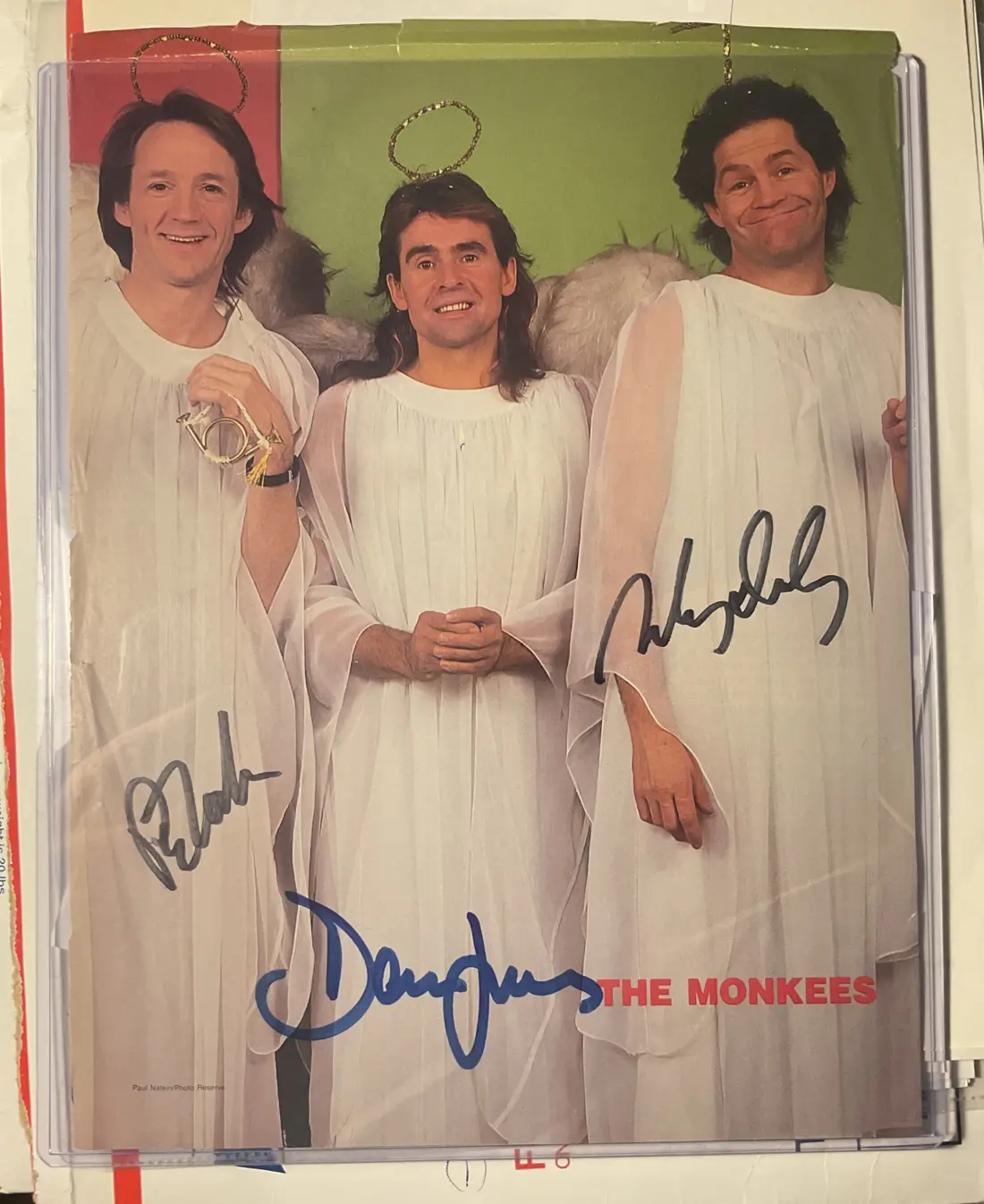The Monkees (Band) Davy Jones, Mickey Dolenz, Peter Tork — 3x SIGNED The Monkees ~8x10.5 Vintage Magazine Page - Davy Jones, Mickey Dolenz, Peter Tork