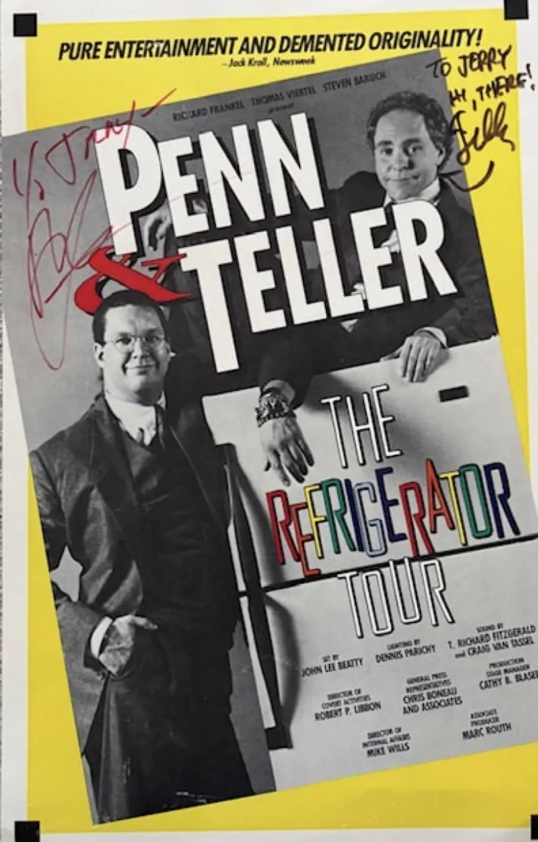 Penn and teller — Signed penn and teller concert poster